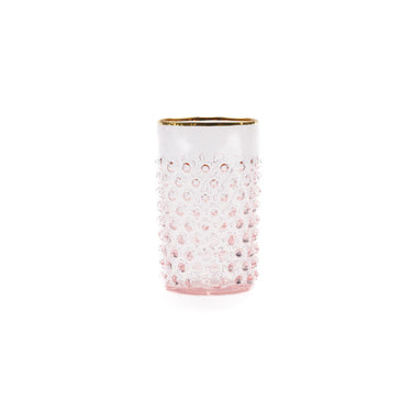 Hobnail Glas Rosa + Guld