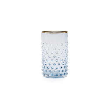 Hobnail Glas Blårök + Guld